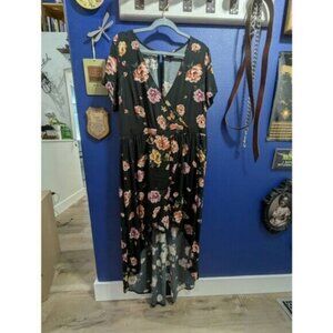 NWT Torrid Black Floral Challis Walk Through Romper size 4